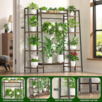 Plant Stand Indoor with Grow Lights, 6 Tiered Metal Plant Shelf, 55" Large Plant Stand for Indoor Plants Multiple, Corner Plant Holder Display Shelf, Tall Plant Rack for Living Room, Patio