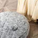Asuprui Soft Floor Pillow Large Round Floor Cushion for Sitting Fur Meditation Pillow Premium Yoga Pillow for Living Room Bedroom Balcony Outdoor 20x6Inches Dark Grey Round Floor Pillow with Insert