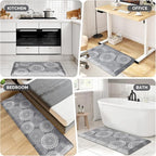 LuxStep Kitchen Mat Waterproof Kitchen Rugs for Floor Cushioned Anti-Fatigue Mat Non-Slip Standing Desk Mat Comfort Floor Mats for House Sink Office 20" x 39"-4/5 Inch Grey