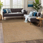 Beverly Rug Easy Jute Checkered Squared Rug 6x9 Washable Durable Indoor Outdoor Area Rugs for Living Dining Room Patio Office Stain Resistant Non Shedding Casual Indoor Outside Carpet 6 x 9 Natural