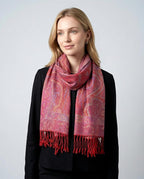 Achillea Reversible Paisley Pashmina Rave Scarf – Exotic Indian Shawls and Wraps for Evening Dresses, Festivals, All Seasons