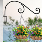 Swivel Plant Hangers Outdoor: 16 Inch Bird Feeder Plant Hanger Metal Wall Mount Hanging Plant Brackets Indoor Wall Hooks Outdoor for Hanging Baskets, Wind Chimes, Lanterns, Flower Pots, Black