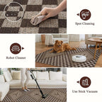 LIVEBOX Easy Jute 2x8 Runner Rug, Non Slip Washable Rug Runners for Hallways, Brown Checkered Long Runner Rugs for Kitchen, Farmhouse Machine Washable Runner Rugs for Laundry Room Bedroom