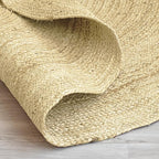 HOMEMONDE Braide Natural Jute Rug 5'x8' Boho Home Decor Area Rug - Barley White Hand Woven Rustic Vintage Reversible for Bedroom, Kitchen, Living Room, Hallway, Dining Room