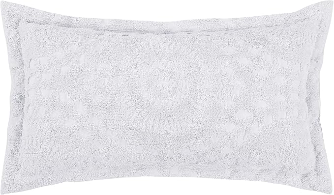 Better Trends Chenille Bedspread Set 3 Pieces White 100% Cotton King Size Bedspread Medallion Pattern 2 King Shams Luxurious Feel Perfect for Gifting All Seasons, Machine Washable, Rio Collection