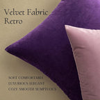MIULEE Velvet Throw Pillow Covers 18x18 Inch, Pack of 2 - Eggplant Purple, Super Soft Decorative Square Cushion Cases Modern Luxury Spring Home Decor for Sofa,Couch,Bed,Chair