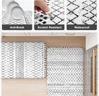 KIMODE Anti Fatigue Kitchen Mat, 20"x47"+20"x32" Kitchen Rugs Set of 2, Non-Slip Kitchen Floor Mats Cushioned, Comfort Mats for Kitchen Floor, Sink, Laundry, Office, Desk Black and White