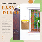 Boao 2 Pack Hanging Basket for Front Door Seagrass Wall Basket Hand Woven Different Sizes to Hold Flowers and Mail Wall Mounted Racks Storage Organize for Home Garden Farmhouse(Retro Color)
