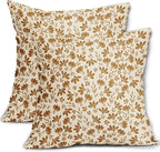 Mustard Yellow Floral Pillow Covers 22x22 Set of 2 Vintage Rustic Old Style Cute Small FlowerPrint Decorative Outdoor Pillowcases Farmhouse Throw Cushion Case Decor for Couch Sofa Bed