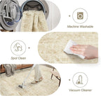 Washable Area Rug 8x10, Large Soft Rugs for Living Room Vintage Beige 8x10 Area Rugs for Bedroom Dining Room Floral Non-Slip Thin Rug