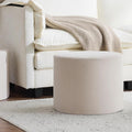 Bezseller Soft Boucle Pouf Ottoman, Comfortable Foot Rest, Full Foam Filling Footstool for Living Room, Bedroom, Lightweight Comfort and Charm Floor Poof Seating Perfect to Rest Your Feet, Beige