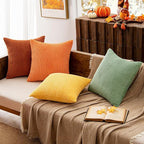 MIULEE Decorative Throw Pillow Covers 20x20 Inch Set of 4, Vibrant Cushion Covers Vintage Retro Home Decor, Mix and Match Color Clash Design for Sofa Couch Bed Living Room Yellow Rust Green