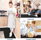 StepRite Kitchen Mats, 2PCS Kitchen Rugs, Cushioned Anti Fatigue Kitchen Mats for Floor, Non-Slip Standing Desk Mat, Waterproof Kitchen Rug Set for Kitchen, 20" x 32"+20" x 48"-0.4 inch Thick, Black