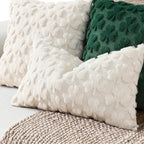 decorUhome St. Patrick’s Day Shamrock Pillow Covers 12x20 Inch Set of 2, Soft Plush Faux Wool Cream White Throw Pillow Covers, Farmhouse Spring Holiday Decor for Sofa Living Room
