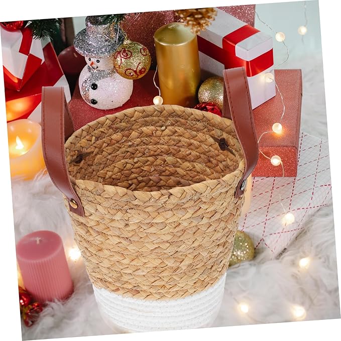 Boho Nursery Decor Straw Basket Potting Rattan Wall Decor Plant Basket Home Decorative Artistic