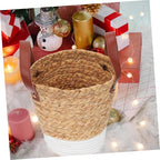 Boho Nursery Decor Straw Basket Potting Rattan Wall Decor Plant Basket Home Decorative Artistic