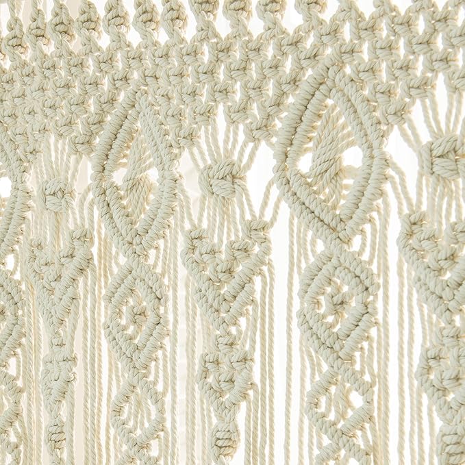 Macrame Door Curtain Bohemian Curtains for Windows Handwoven Boho Wall Hanging for Doorways Room Dividers Bedroom Decor Wedding Tapestry Living Room Farmhouse Cottage 35x70 inch