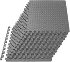 ProsourceFit Puzzle Exercise Mat ½ in, EVA Interlocking Foam Floor Tiles for Home Gym, Mat for Home Workout Equipment, Floor Padding for Kids, Grey, 24 in x 24 in x ½ in, 48 Sq Ft - 12 Tiles