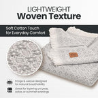 GOLD CASE Throw Blanket for Couch - 100% Recycled Turkish Cotton Blankets & Throws - Retro Soft Throw Blankets for Living Room - Boho Decorative Woven Couch Blanket - 50x60 - Grey
