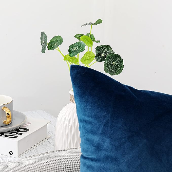 NiNi ALL Decorative Throw Pillow Covers Velvet 28x28 Inch Pack of 2 Blue Cushion Covers Soft for Couch Sofa Bedroom Living Room Outdoor