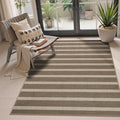 Lahome Elance Striped Easy Jute Rug, 3x5 Outdoor Patio Porch Rug Washable Rugs for Entryway, Indoor Outdoor Living Room Carpets, Farmhouse Neutral Non Slip Carpet for Backyard Bedroom RV, Khaki