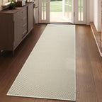 2x6 ft Kitchen Runner Rugs Mat Non Slip Woven Runners for Hallways Washable, Soft Long Entryway Laundry Hall Floor Runner Carpet for Indoor Backdoor Bedroom Living Room, Beige