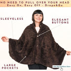 Boho Chic Wearable Blanket -No Sleeves Drape&Go- Poncho Blanket Wrap Shawl - Gifts for Grandma and Mom