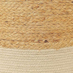 REDEARTH · Cylindrical Pouf Foot Stool Ottoman - Jute Braided Accent Sitting Footrest for The Living Room, Bedroom, Nursery, Patio, Lounge & Other Rooms in The Home (14.5”X14.5”X16”; Natural Ivory)