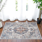 Hallway Washable Runner Rug - 2x3 Kitchen Rugs Entryway Rug Runner Vintage Soft Floor Mat Non Slip Indoor Farmhouse Carpet for Bathroom Living Room Bedroom (2 X 3, Brick)