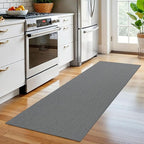 EARTHALL Woven Runner Rug 2x6 Ft Washable Runners for Hallways Cotton Non Slip Rubber Backed Kitchen Runner Braided Indoor Floor Carpet for Entryway, Hallway, Kitchen, Bedroom, Dark Gray