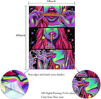 Yeoiat Fantasy Tapestry Anime Tapestry for Bedroom Cool Tapestries Wall Hanging for Dorm Living Room (Pink, 44.00" x 60.00")