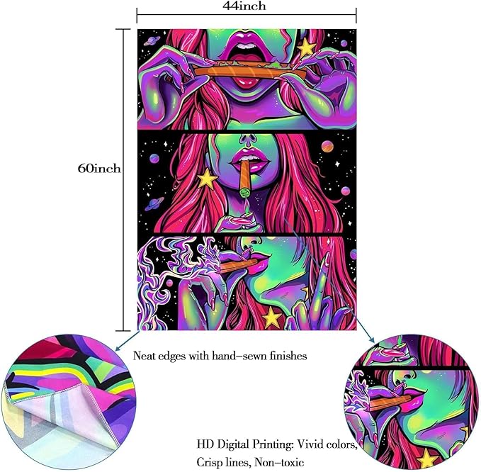 Yeoiat Fantasy Tapestry Anime Tapestry for Bedroom Cool Tapestries Wall Hanging for Dorm Living Room (Pink, 44.00" x 60.00")