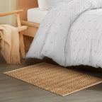 Jute Patsan Hand Woven Area Rug 2x3 Feet - Natural, Soft Decorative Stripe Design Accent Floor Rugs Ideal for Entryway, Kitchen, Nursary | Small Farmhouse Rustic Boho Beige Patio Mat for Bedroom