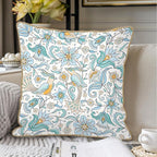 KSLIDS Vintage Floral Soft Velvet Throw Pillow Covers Set of 2 Blue Yellow Flower Birds Decorative Pillow Covers 20x20 Inch Chinoiserie Country Pillow Case for Sofa Couch Bedroom Farmhouse Home Decor