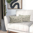 Sage Green Grey Floral Pillow Covers 12x20 Set of 2 Vintage Rustic Old Style Cute Small Flower Print Rectangle Decorative Outdoor Pillowcases Farmhouse Throw Cushion Case Decor for Couch Sofa Bed