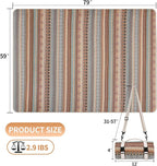Extra Large Waterproof Picnic Blanket | Portable Camping & Beach Mat | Sand Free with Carry Strap | Park Blanket for Grass, Hiking, Travel, Concerts, Indoor (Orange)