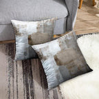 Britimes Throw Pillow Covers Modern Home Art Decor, 16 x 16 Inches Set of 2 Abstract Oil Painting Pillowcases for Bedroom, Living Room, Cushion Couch Sofa, Beige Home Grey Brown