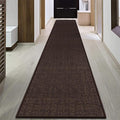 Jute Runner Rug Non Slip Washable, 16ft Rubber Backed Laundry Rugs Laundry Room Runner, Long Hallway Carpet Rug Mat, Deep Brown