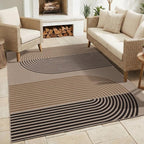 GarveeHome Modern Rainbow 8x10 Easy Jute Area Rug for Living Room -Farmhouse Indoor/Outdoor Carpet, Non-Slip & Non Shedding for Bedroom, Dining Room, Office, Backyard Patio