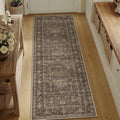 2x5 Washable Runner Rug for Hallway Kitchen Vintage Brown Non Slip Low Pile Carpet Traditional Retro Soft Throw Rug for Bathroom Bedroom Entryway Indoor Entrance