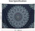 Edeesky Black Blue Mandala Tapestry Wall Hanging Vintage Tapestries Aesthetic Hippie Wall Decor Bohemian Wall Art Boho Home Decoration for Bedroom,Living Room,Dorm