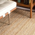 MDS Pack of 1 Handwoven Braided Jute Area Rug 8x10 Rectangular - 100% Natural Burlap Reversible Accent Rugs for Home Decor, Living Room, Doormat, Kitchen, Entryway Rug, Rustic, Farmhouse (8'x10')