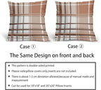 Kawani Fall Orange Grey Plaid Pillow Covers 22X22 Inch Autumn Retro Buffalo Tartan Decorative Pillow Cases Set of 2 Thanksgiving Farmhouse Throw Pillows for Cushion Sofa Couch Outdoor