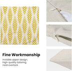 BETGINY Yellow Boho Pillow Covers 18 x 18 Inch Pack of 2, Bohemian Ethnic Herringbone Pattern Decorative Throw Pillow Covers Vintage Linen Farmhouse Outdoor Pillowcase for Bedroom Home Sofa Decor