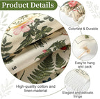 Geetery Vintage Floral Vertical Tapestry Wall Hanging Decor Long Flower Narrow Botanical Fabric Wall Art Hanging Reference Illustrative Tassel Tapestry for Bedroom Living Room Home Decor Gift(White)