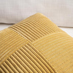 Fancy Homi 2 Packs Mustard Yellow Decorative Throw Pillow Covers 16x16 Inch for Living Room Couch Bed, Rustic Farmhouse Boho Home Decor, Soft Corss Patchwork Corduroy Textured Cushion Case 40x40 cm