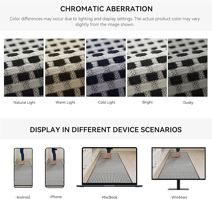Large Kitchen Runner Rugs Long Kitchen Mat Non Slip Washable, Super Absorbent Soft Chenille Braided Kitchen Mats for Floor, Rubber Backing Kitchen Sink Standing Mat, Easy Clean, Black 36"x71"