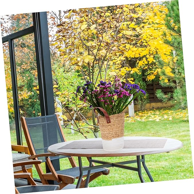 Boho Nursery Decor Straw Basket Potting Rattan Wall Decor Plant Basket Home Decorative Artistic