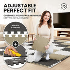 bemaxx Gym Mats Set - 18 pcs EVA Interlocking Foam Floor Tiles (12.6"x12.6"x0.4") 18sqft Protective Gym Flooring Sports Home Workout Exercise Mats Puzzle Garage Fitness Play-Room Pool Treadmill Bike