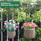 Metal & Macrame Plant Hanger Indoor/Outdoor Use – Heavy Duty Hanging Planter Holder with Basket for Ceiling, Window, Patio – Decorative Hanging Pot Tray for Plants(12 Inch, 2-Pack)